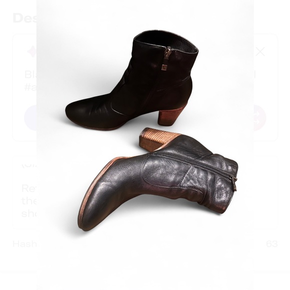 Vintage Alberto Fermani Black Leather Ankle Booties - Picture 3 of 14